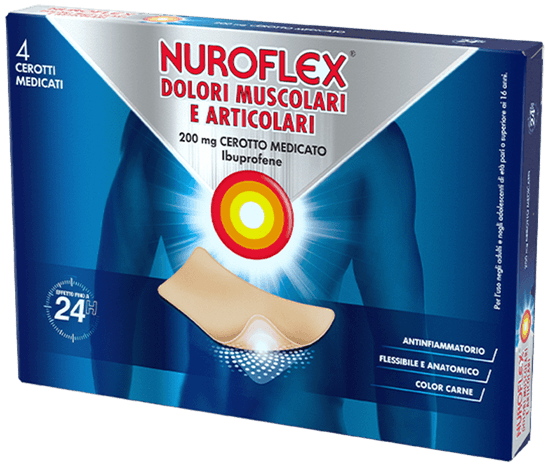 Nuroflex Dolori Muscolari e Articolari Cerotto Medicato 200mg 4 cerotti medicati